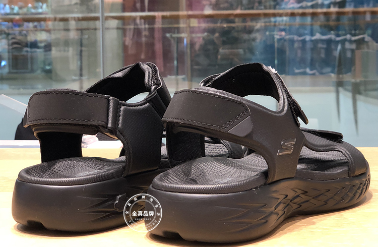 SKECHERS mùa hè của nam giới mới dày dưới Velcro dép lội thể thao giản dị giày bãi biển 55366 dép quai hậu nữ đế cao