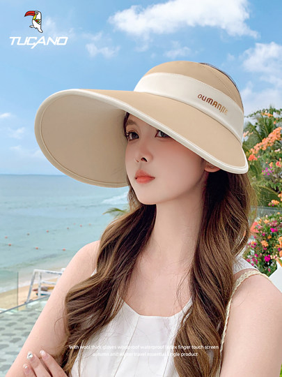 Sombrero de pájaro carpintero para mujer, novedad de verano 2025, sombrero para el sol para exteriores, anti-UV, ala grande, sombrero para el sol vacío