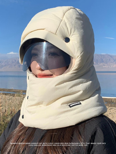 Woodpecker Lei Feng Hat Women's 2024 Winter Thickened Windproof Ear Hat Outdoor Cycling Warmth Artifact Coldproof Hat