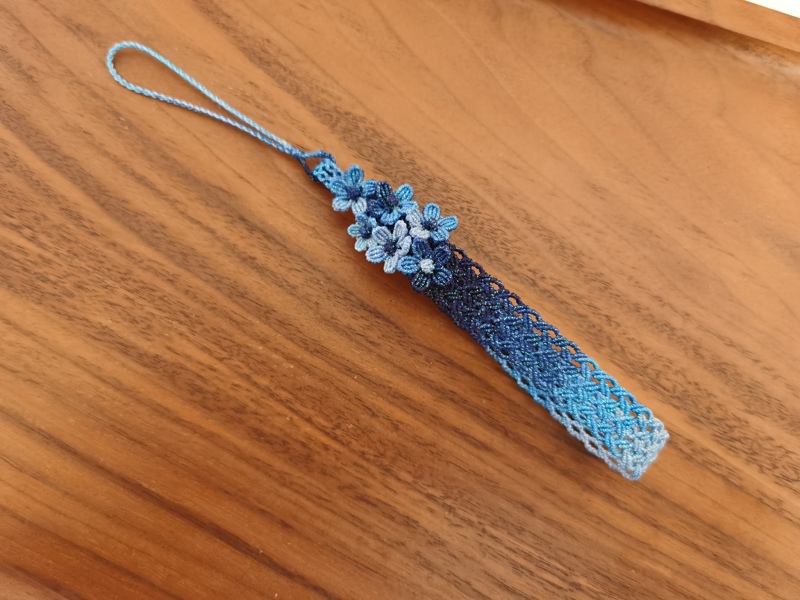 Hand-Woven Finished Product: Starry Sky Wax Thread Floral Phone Key Lanyard Accessory Pendant Decoration