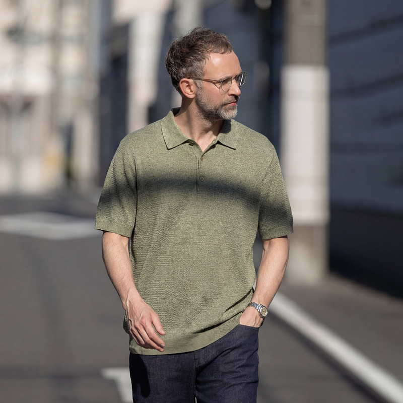 Edot "Tencel Lyocell" Polo Shirt Men's Summer Casual Lapel High-End Old Money Style Knitted Short-Sleeved T-Shirt Edot "Tencel Lyocell" Polo Shirt Men's Summer Casual Lapel High-End Old Money Style Knitted Short-Sleeved T-Shirt