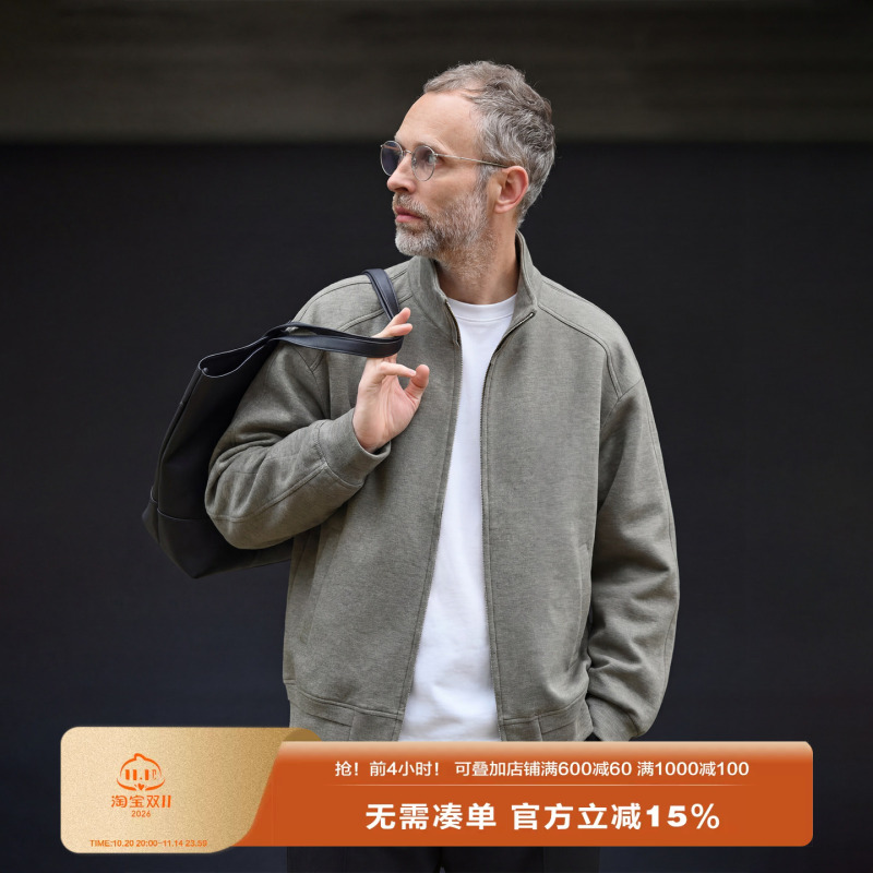 Edot'Avant-Garde Deconstruction' Air Layer Men's Sports Style Stand Collar Jacket 2026 Spring and Autumn Baseball Jacket