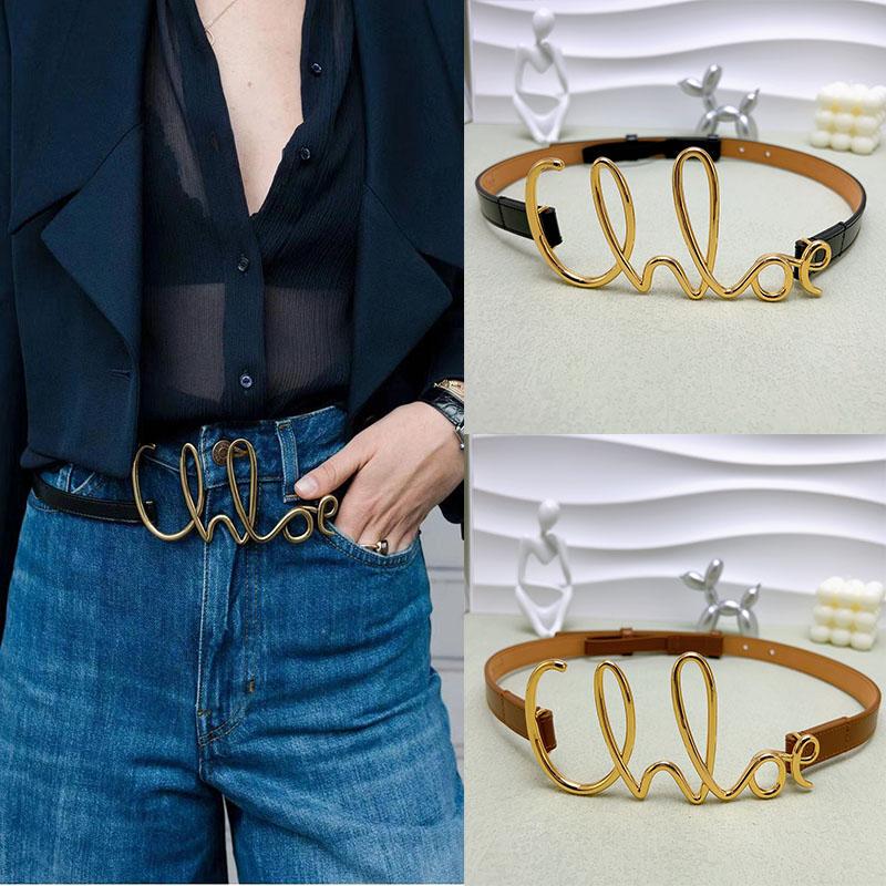 New Style Personalized Letter Decoration with Dress, Pants, Thin Leather Belt, Genuine Leather Kuro Style Belt, Women's Waist Accessory, Waist Chain