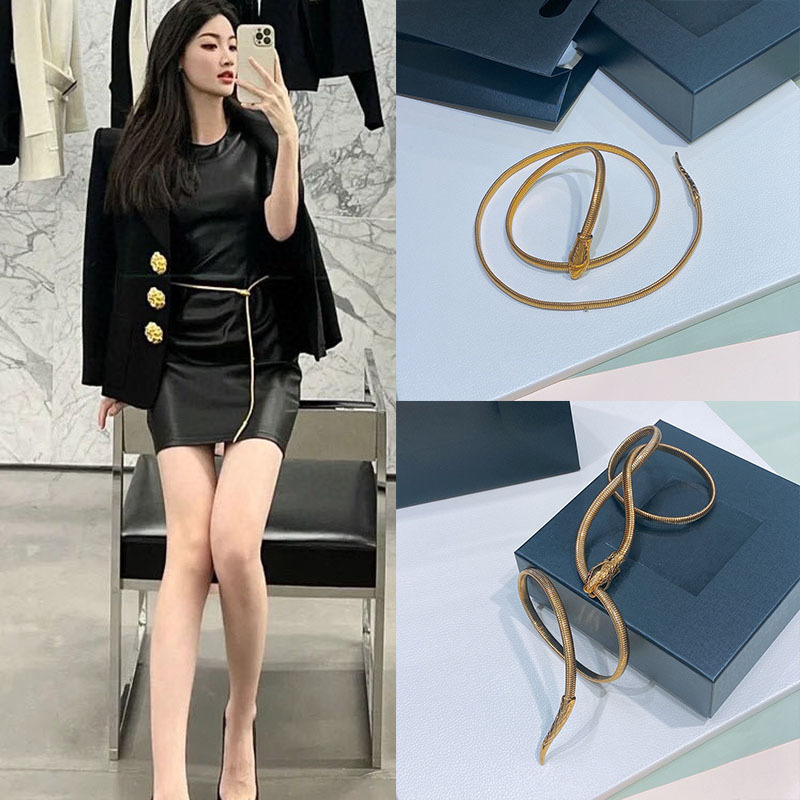 Fashionable and Versatile Metal Snake Head Waist Chain Necklace Bracelet Multifunctional for Pairing with Skirts, Pants, Shirts Snake Chain Copper Chain