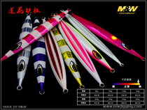 New MGW fast pumping type Lotus luminous iron plate bait deep sea South oil Sea fishing Road sub fake bait tuna Red Special