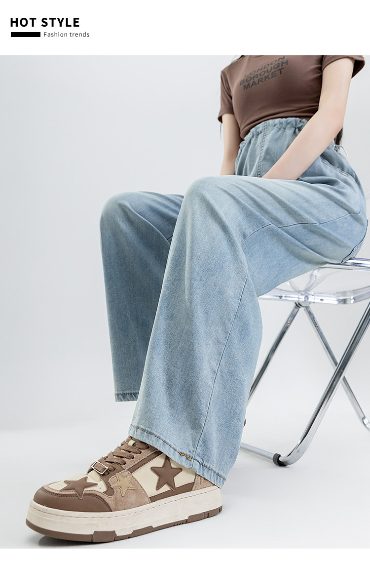 Maternity Pants Summer Wear, Lightweight and Loose Wide-Leg Tencel Jeans, Summer Casual Pants Without Belly Support for Petite Sizes — 17