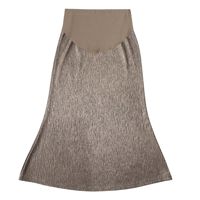 ສິ້ນກະໂປງແມ່, ພາກຮຽນ spring ແລະດູໃບໄມ້ລົ່ນ pleated textured ແອວສູງແອວ, ສິ້ນປາຫາງຍາວ, drapey ຂອງແມ່ຍິງຖືພາ versatile ເຄິ່ງຍາວຂອງ skirts