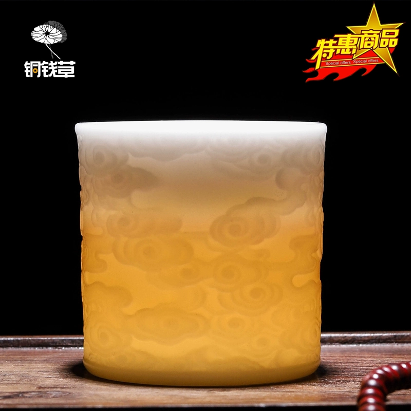 Dehua White Porcelain Sunshine Brother Ice Jade Porcelain Bộ trà Kung Fu Chén trà dung tích lớn Tách trà Master Cup Tách trà Xiangyun - Trà sứ