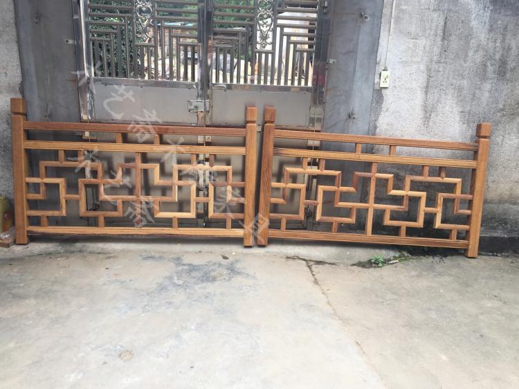 Chinese style solid wood railing outdoor anti-corrosive pineapple grid railing imitation ancient Chinese railing hard wood type grid railing