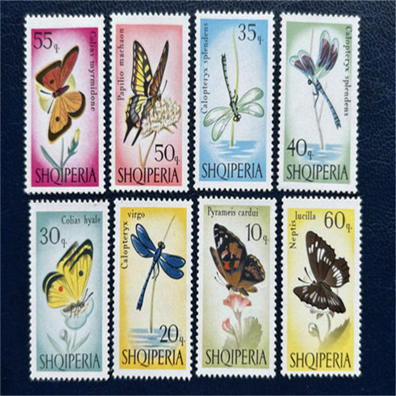 Albania 1966 Butterfly and Dragonfly Stamps, Unframed, New and Complete Albania 1966 Butterfly and Dragonfly Stamps, Unframed, New and Complete