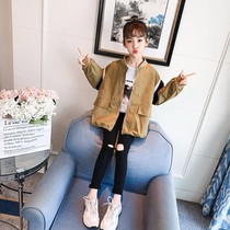 Korean childrens clothing girls foreign style long sleeve jacket Korean version of 2021 spring and autumn leisure windbreaker
