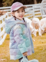Girls down jacket winter padded white duck down 2021 new Korean version of small and medium-sized children foreign style light short coat tide