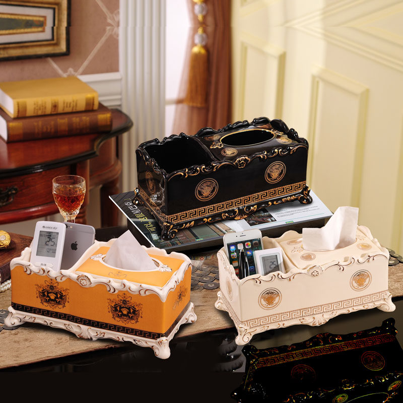 Ceramic Medusa tissue box paper drawer box multifunctional decoration mobile phone remote control storage box coffee table light luxury