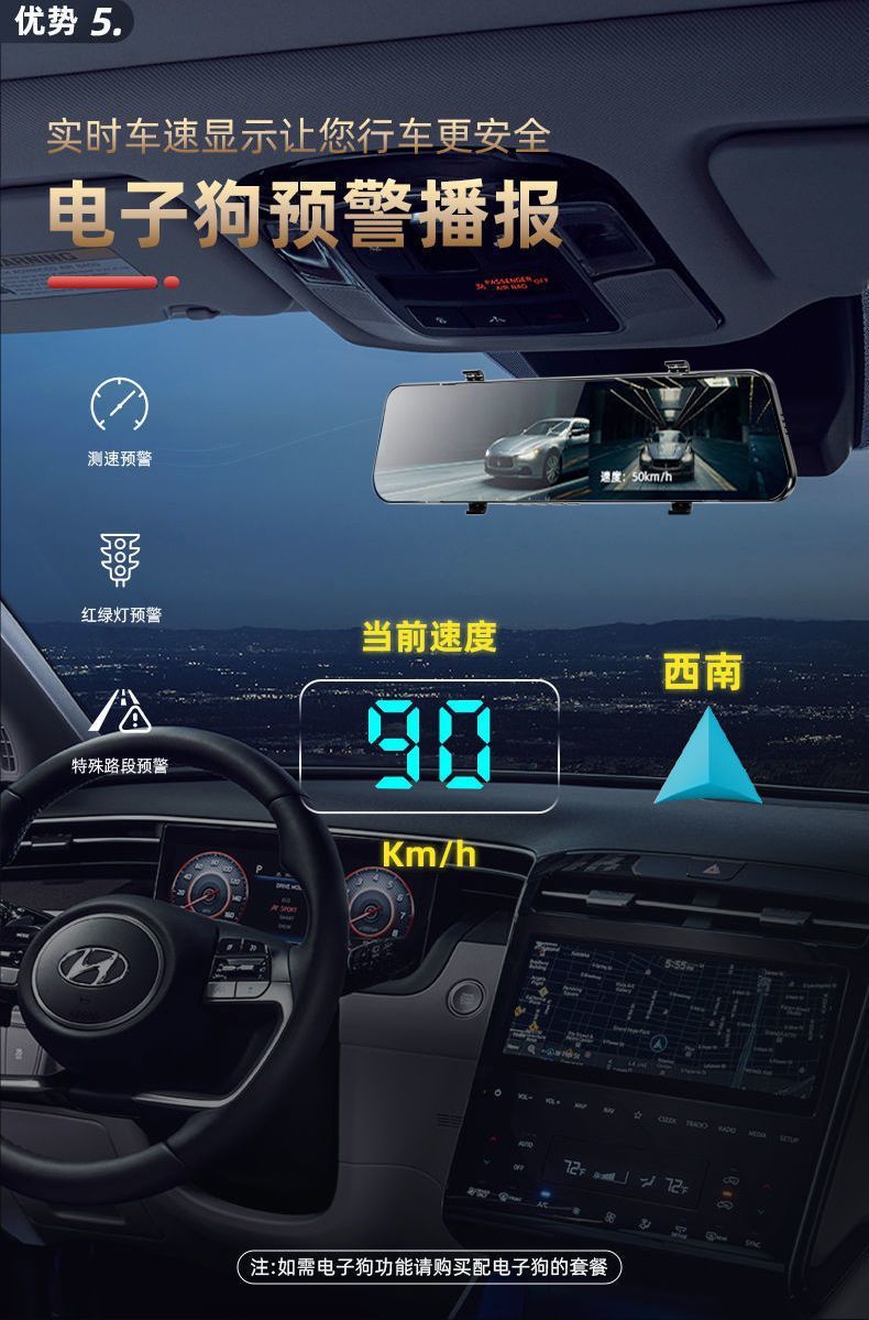 2026 model car-mounted 360-degree panoramic dashcam recorder, no installation required, wireless reversing camera, and built-in electronic dog
