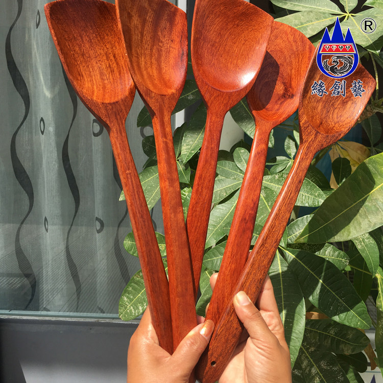 Edge Creatives Red Wood Pan Shovel Burmese Flowers Pear Whole Wood Big Fruit Purple Sandalwood Home Kitchen Dining Room Utensils Saute Vegetable Shovel
