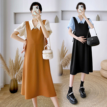 Gestational Woman Dress Summer Fashion Blouse Summer Fashion Short Sleeve Blouse Loose Vest dress Two sets Lions dress Summer style