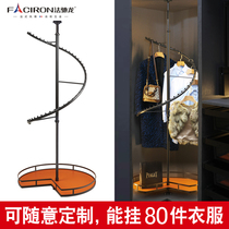 Wardrobe 360-degree rotating hanger cloakroom corner trouser rack pants drawing basket multifunctional S-shaped corner storage accessories