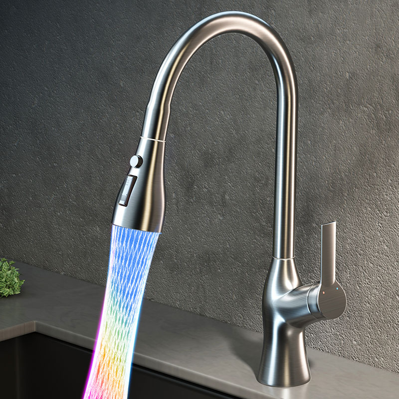 Full copper kitchen pull-out cold and hot water washing basin tap multifunction Home splash-proof dishwashing pool sink tap-Taobao