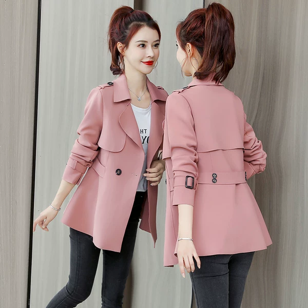 Демисезонное короткое модное trench coat, для подростков, западный стиль