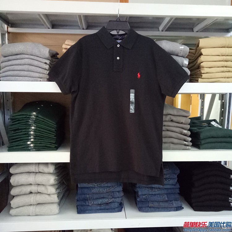 Ngọc trai bông cổ điển nam ngựa polo ralph Lauren ngắn tay t- shirt đích thực tại chỗ