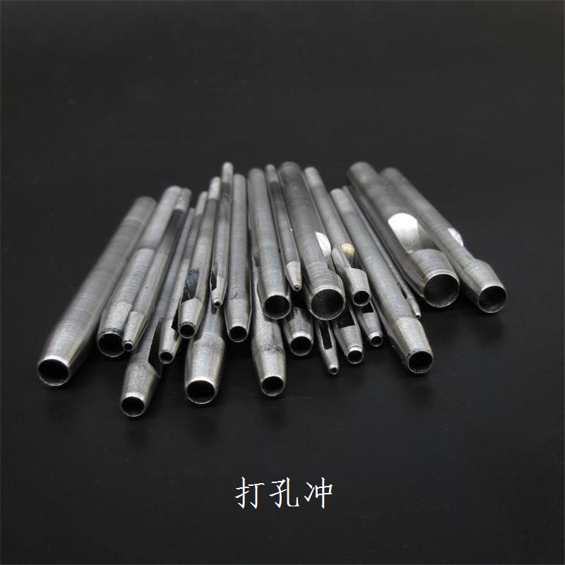Leather puncher flower punch roll edge punch hollow nail double-sided willow nail binding tool bag corner mold spot