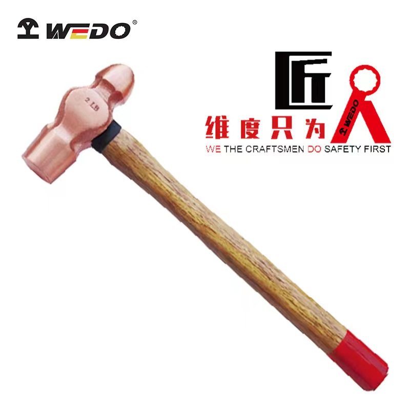 WEDO Dimension Tool Copper Hammer Copper Wood Handle Nipple Hammer Copper Hammer Wood Handle Nipple Hammer Hand Hammer CO2205B
