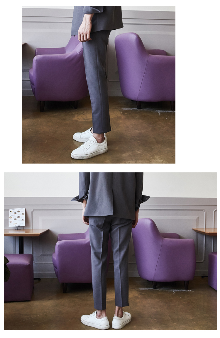 Mùa hè quần tây nam quần Slim-fit chống nhăn chân đàn hồi Quần giản dị phần mỏng nam chín điểm phù hợp với quần phù hợp - Suit phù hợp quần tây nam cao cấp