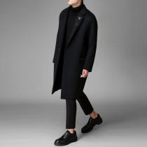 2021 new student woolen cashmere coat male youth Korean version loose trench coat male long winter woolen coat