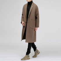 2021 Winter thickened new Korean men double-sided cashmere coat woolen men long woolen trench coat coat