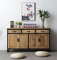 American retro industrial wind iron art solid wood living room dining side lockers containing cabinet door hall Xuanguan cabinet bucket cabinet shoes cabinet