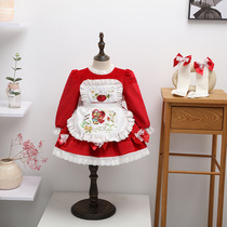 2022 spring new girls Lolita dress Spanish court style red girls New Years clothing New Years clothing