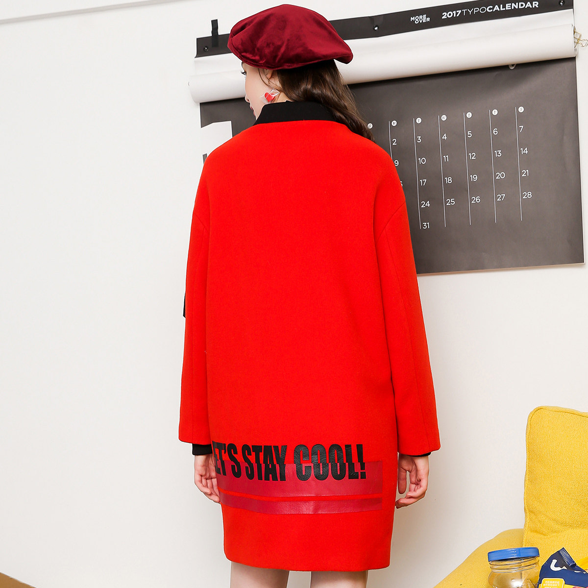 拉夏贝尔旗下 Puella 女式中长款羊毛呢大衣 天猫优惠券折后￥119包邮（￥129-10）