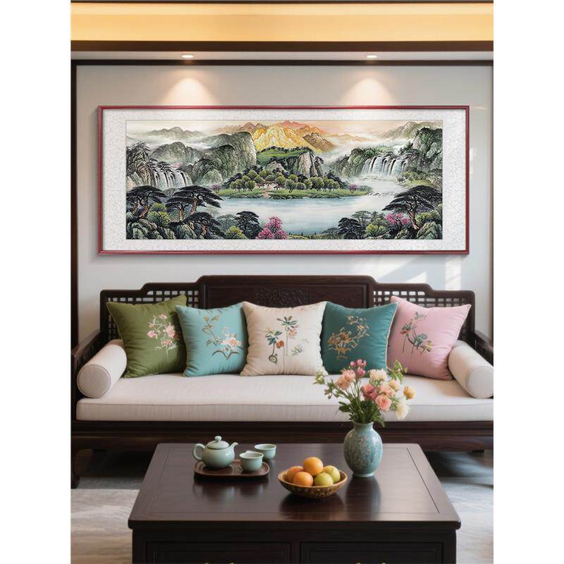 手绘万里长城国画山水画！客厅招财风水靠山图，办公室真迹挂画太绝了！-国画-淘宝百科网