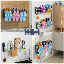 Home Free Punch Door Rear Wall-mounted Shoe Rack Free From Nail Shoe Cabinet Security Door Slipper Frame Upholstered Shelve Shelf Can Be Hanged