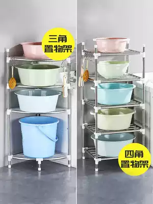 304 stainless steel powder room shelf Floor-to-ceiling household bathroom tripod Toilet washbasin storage layer shelf