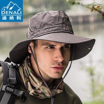 Sunscreen hat Mens summer outdoor fishing hat Fisherman hat womens face cover anti-ultraviolet breathable large cornice sun hat