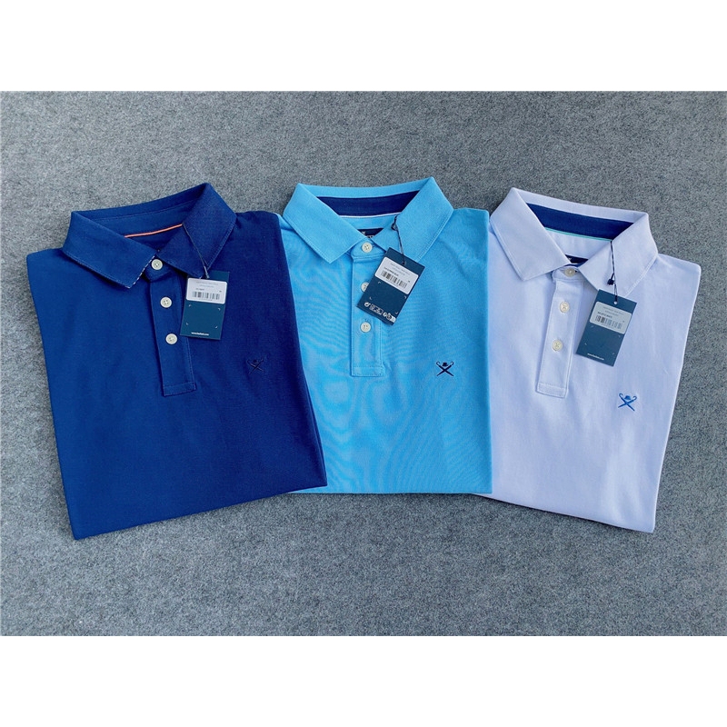 Summer British H British Classic Embroidered Logo Three-Color All-Cotton Men's Short-Sleeve Polo Shirt 120 Euros