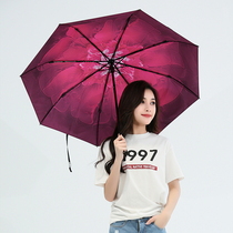 Cup bear sunscreen small black umbrella folding clear umbrella female anti-ultraviolet sun beach umbrella ultralight mini-umbrella