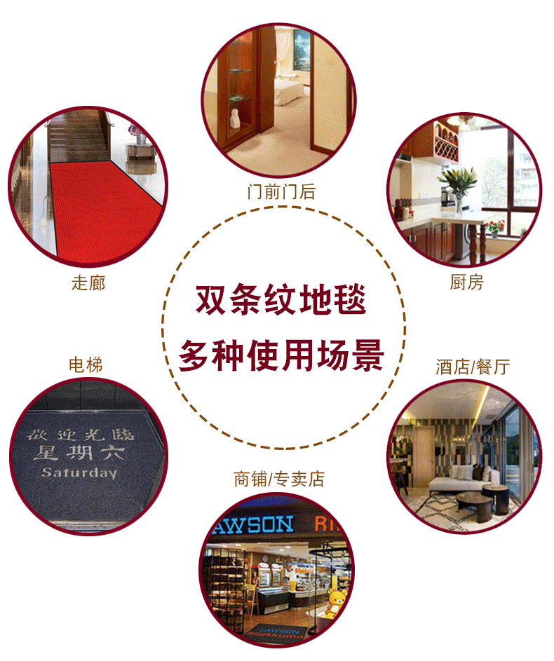 Carpet biểu tượng tùy chỉnh sọc đôi da lộn cửa Welcome trượt thấm mở kích thước tùy chỉnh thương mại - Thảm thảm trải sàn cao cấp