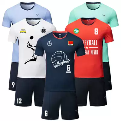 New volleyball suit suit men's short sleeve competition costume quick-drying team uniform custom student female volleyball jersey printing number