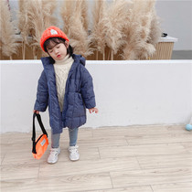 Orange juice family childrens light down jacket Western style mid-length Korean version of the girls autumn and winter new baby warm jacket