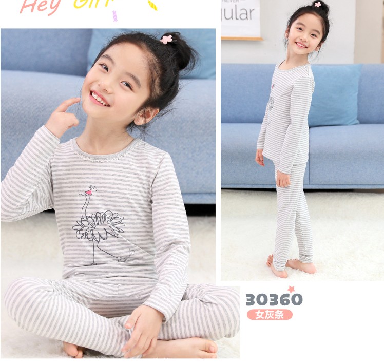 InBron 2018 mới cho bé gái bộ đồ lót màu cát Lycra cotton trẻ em mùa thu quần áo bé gái đồ ngủ mỏng đầm trẻ em cao cấp