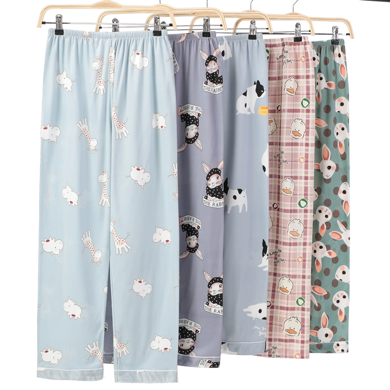 Quần pyjama phụ nữ quần cotton tinh khiết mùa xuân và mùa thu quần ở nhà phụ nữ rộng rãi kích thước lớn thoáng khí quần ở nhà phụ nữ mỏng mùa hè phòng máy lạnh - Quần tây