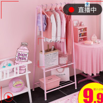 Simple hanger floor-to-ceiling dormitory student drying hanger multi-function storage artifact bedroom hanging clothes shelf