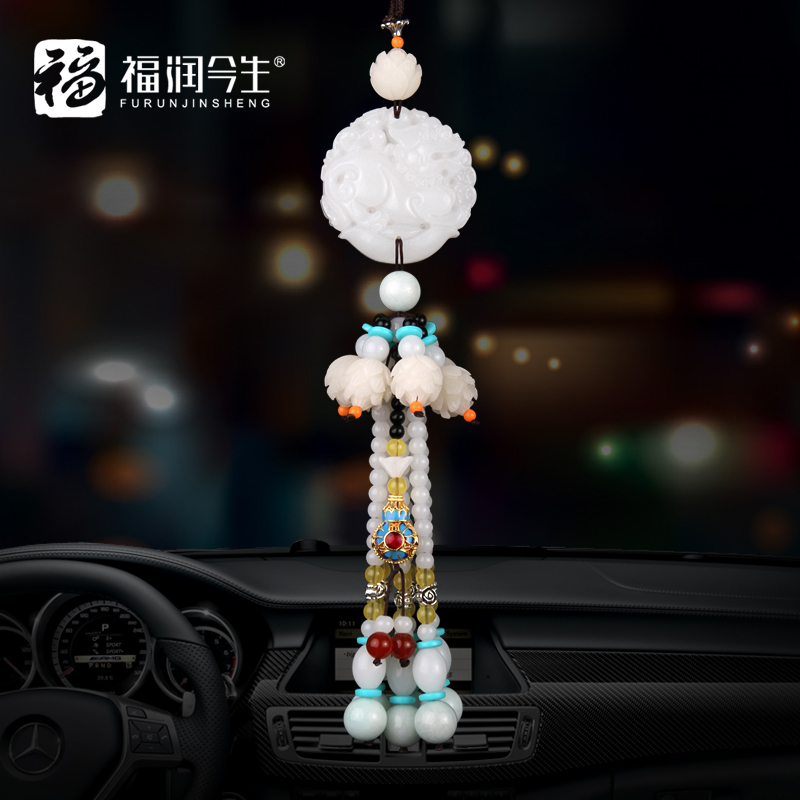 For Jaguar Audi Benz BMW car high-grade white jade brave pendant pendant interior accessories to ensure safety