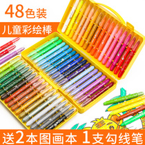 Chenguang oil painting stick 36 colors 24 colors rotating crayon water-soluble childrens brush painting set Kindergarten safety oil painting pen color pen washable baby 48 colors color oiling wholesale coloring