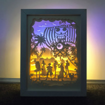 Paper Sculpture Lamp Sea Thief Royal Road Flying Stereo Photoengraving Paper Cutting Light Box Creative Nightstand Handmade DIY Material Gift