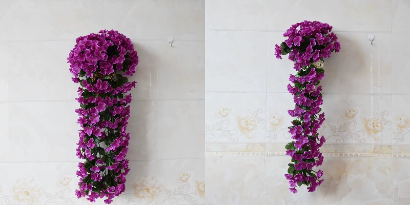 Mô phỏng hoa Violet Hoa Wisteria Hoa hồng treo tường Hoa lan nhựa lụa Hoa mây Hàng rào trang trí hoa - Hoa nhân tạo / Cây / Trái cây