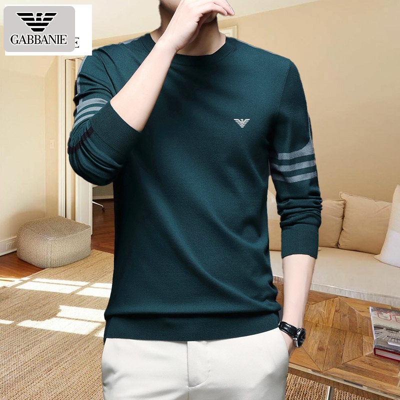 Chiamani Ya spring and autumn knitted sweater long-sleeved T-shirt men's round neck wool thin sweater fashion bottoming small shirt tide