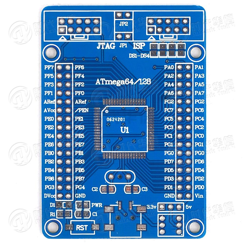 AVR ATmega64 ATmega128A-AU Development Board Learning Board ISP-JTAG Interface (PCB)